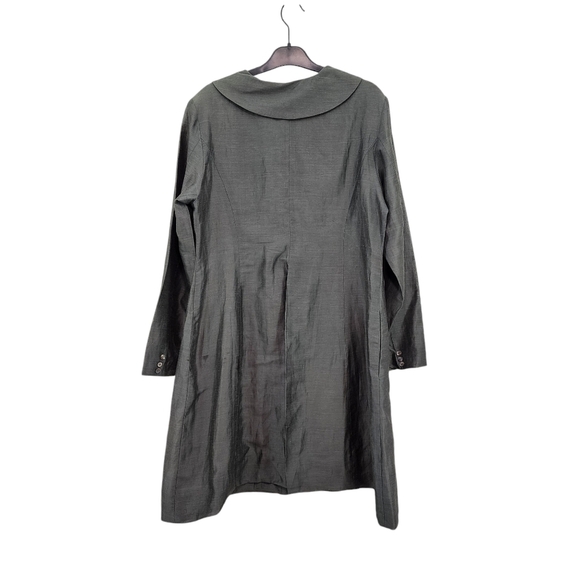 Patina Women's Linen Blend Button Front Coat Jacket Gray- L - Picture 7 of 9